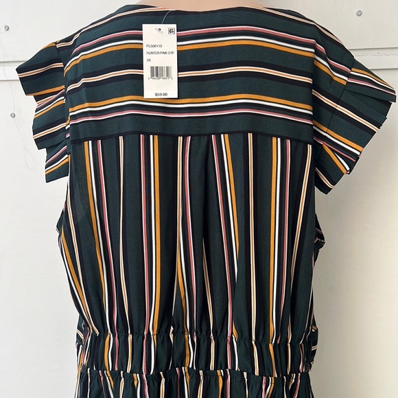 Monteau Womens Sleeve Striped Fit Flare Dress size 3X - Picture 6 of 8